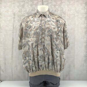 Vintage Alan Stuart Shirt Men 1 - XL Polo Abstract Banded Waist Made USA 70s 80s